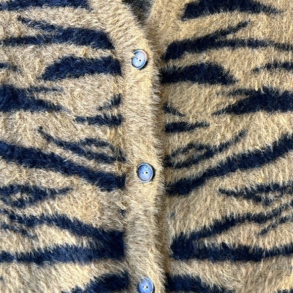 Rvca Sweater Orange Brown Wild Side Cardigan Fuzzy Sweater Size Medium - Picture 4 of 14